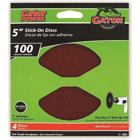 100 Grit Gator Stick-On Sanding Disc - 5 In.